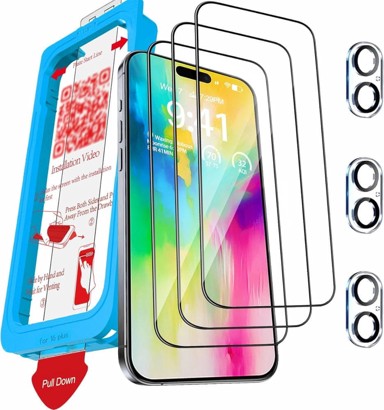 NIKCORP Zaštitni set 9H+ (3× staklo + 3× kamera) za Apple iPhone 16 Plus, 6,7"
